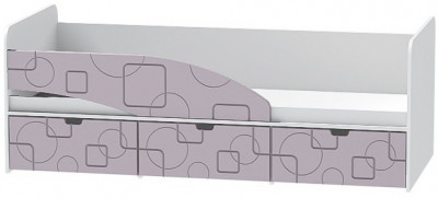 Детская кровать Бриз-3 80х190, квадрат (Ирис/Белый/левый)