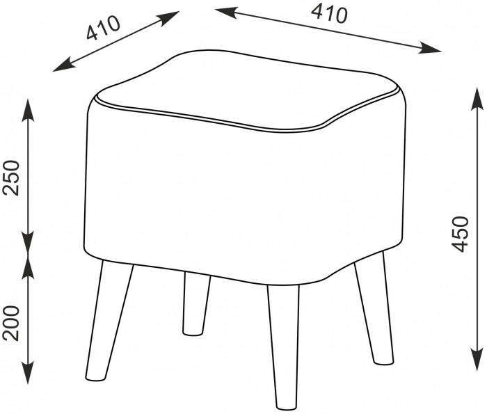 Банкетка 6-5133ТКВмол Куби, ткань молоко