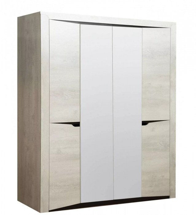 33.01 Лючия 4-х дв. шкаф для одежды бетон пайн белый/венге