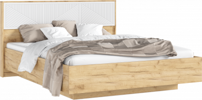 Сильвия Кровать парящая 1,6м (ортопед металл) Браш Вайт/Дуб Крафт, Дуб Крафт