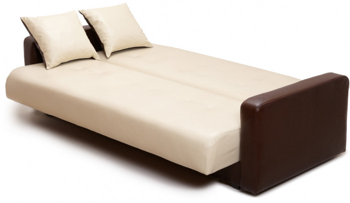 Диван-книжка Аккорд 140х190, экокожа коричнево-бежевый