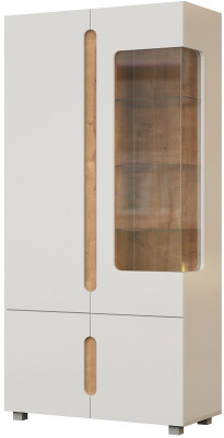 Шкаф-витрина двухдверный "Шанталь" - Дуб наварра/Белый