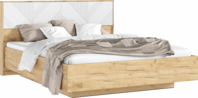 Ирис Кровать парящая 160 с ортопедом дерево, дуб крафт/браш вайт