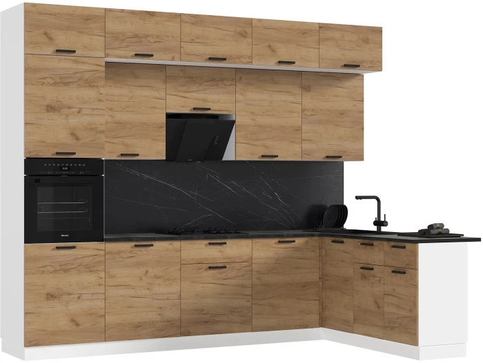 ЛДСП Кухня Рио NEW 3,0х1,8м Компановка №2 дуб крафт (кастилло)