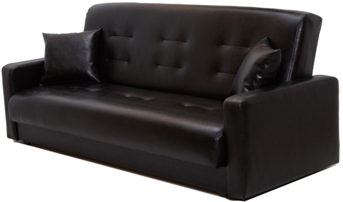 Диван-книжка Аккорд 140х190, экокожа черный