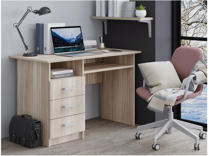 Стол письменный ПС-02 (с ящиками) (Ясень шимо темный)