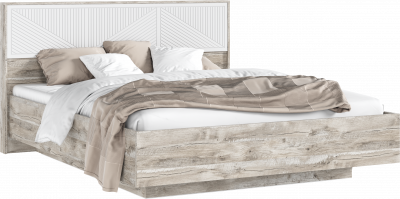 Сильвия Кровать парящая 1,6м (ортопед металл) Браш Вайт/Дуб Юкон, Дуб Юкон