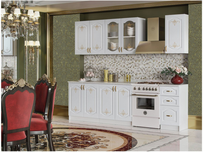 Кухня МДФ 2000 Версаль (Белый, Белый)
