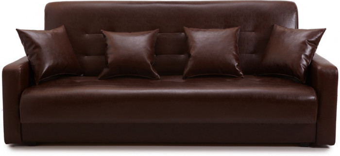 Диван-кровать Аккорд 140х190, книжка, экокожа, цвет коричневый