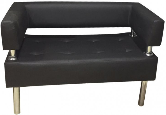 Диван Бизнес 120, экокожа, черный