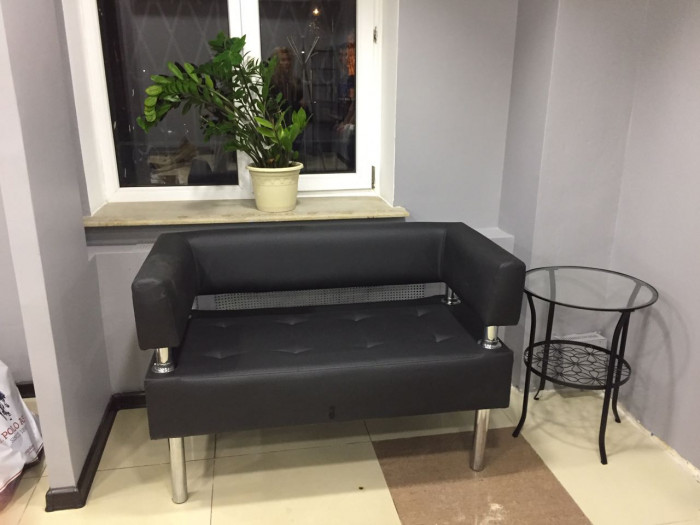 Диван Бизнес 120, экокожа, черный