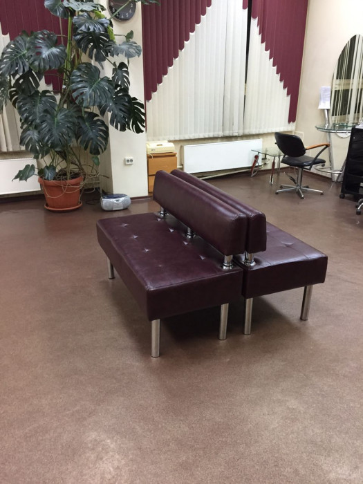 Диван Бизнес 120, экокожа, черный