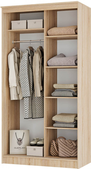 "Сакура" шкаф-купе 1,14м (1140х2216х610) дуб сонома/белый