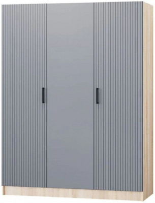 Карина-6 МДФ Шкаф 3 дверный (Графит, Дуб Сонома)