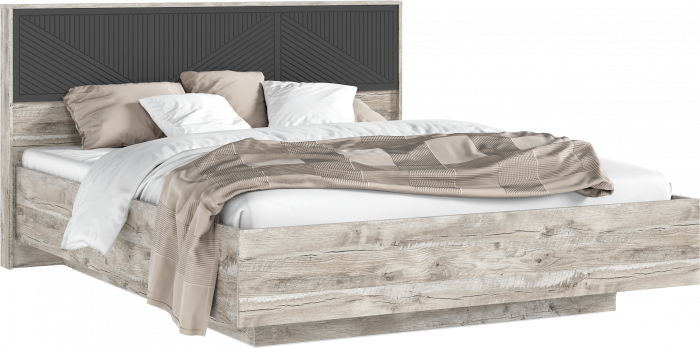 Сильвия Кровать парящая 1,6м (ортопед металл) Браш Графит/Дуб Юкон, Дуб Юкон