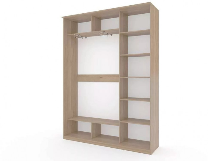 Шкаф купе Модерн 1776х450 3-х дверный 2-х секционный зеркальный с пескоструем №2 ясень