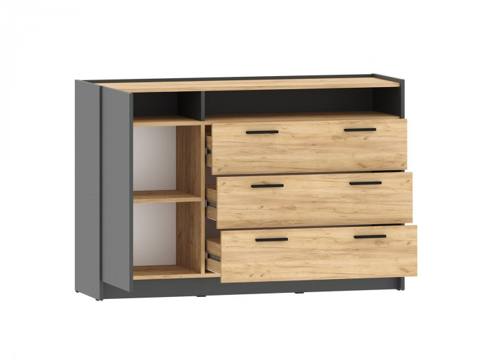 НМ 011.59 Тумба Оттавия Антрацит/Дуб золотой