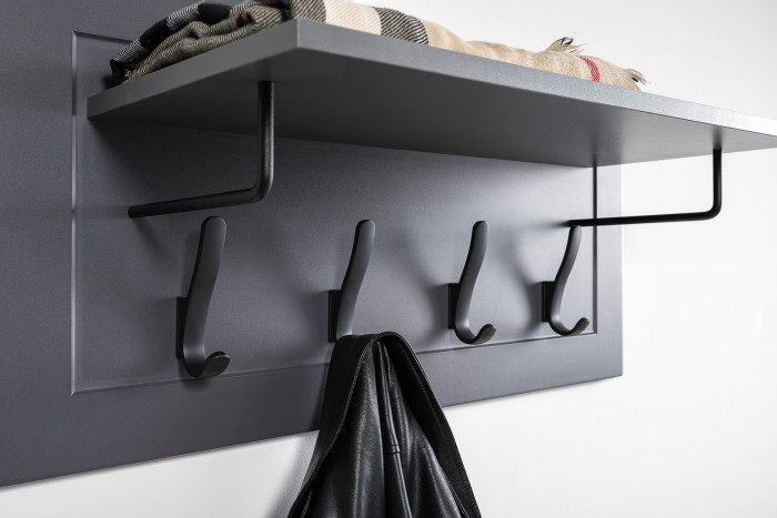 Остин Прихожая 39, цвет серый графит/дуб крафт золотой, ШхГхВ 240х54,3х229,6 см., универсальная сборка