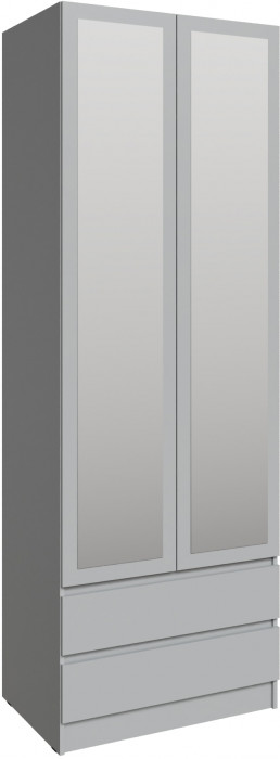 Шкаф Мадрид (0,8) с 2 ящ. без ручек с зеркалом, Камень серый