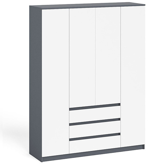 Мори Шкаф МШ1600.1, цвет графит/белый, ШхГхВ 160,4х50,4х209,6 см.