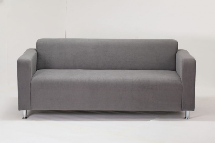 Диван прямой Томи, 180 см, велюр, серый графит