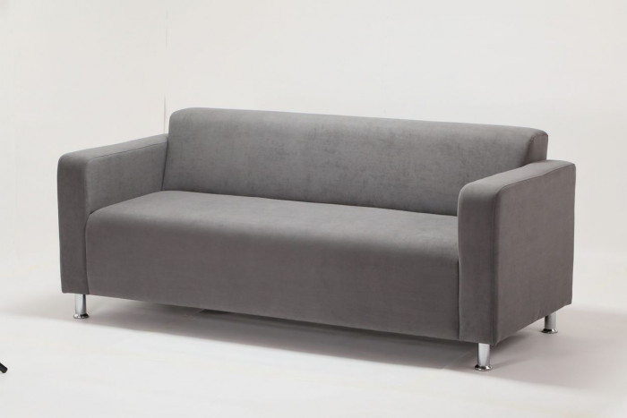 Диван прямой Томи, 180 см, велюр, серый графит