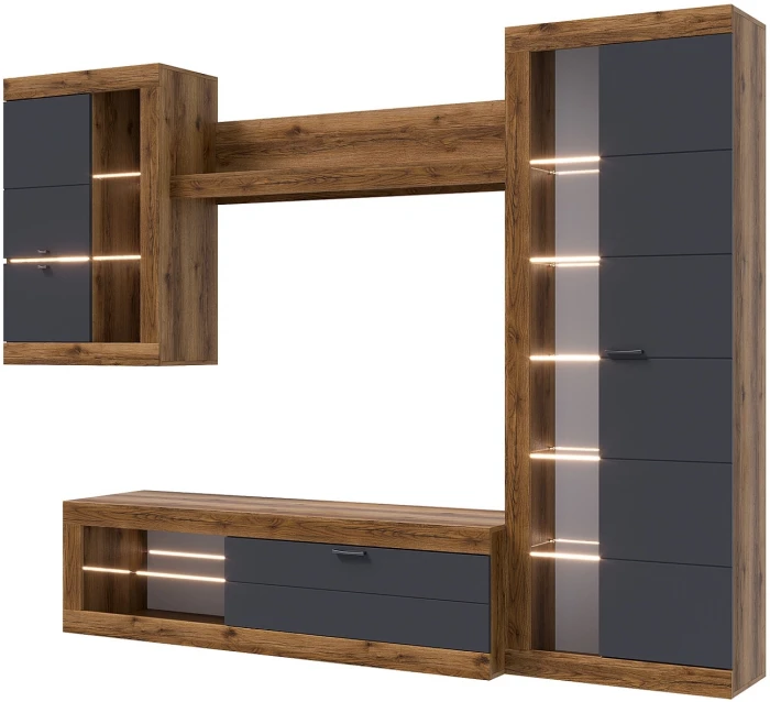 Прага Модульная Гостиная, вариант №5, делано/Графит