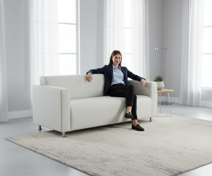 Диван прямой Томи, 200х78х75 см, экокожа, белый