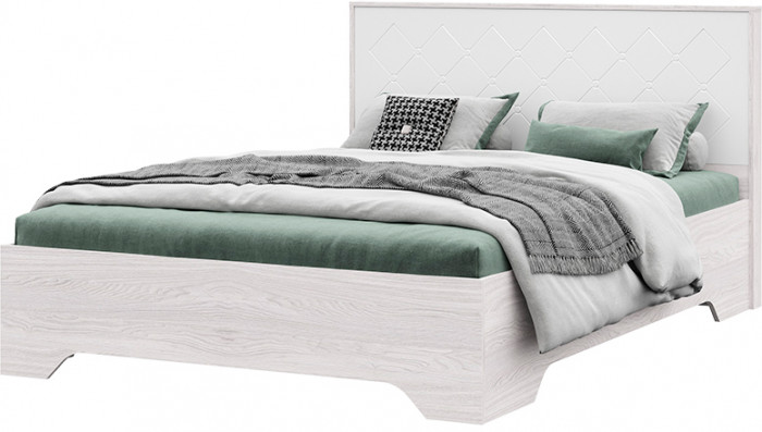 Кровать без ортопеда Сальма КР 021 (1482х970х2136) анкор/белый глянец