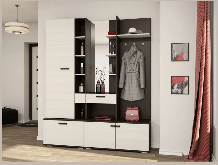 Модульная прихожая Инес, композиция 1, Венге/лоредо