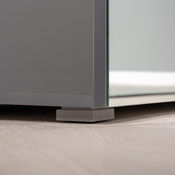 Октава Прихожая 37, цвет серый графит/дуб крафт золотой/фасады МДФ серый графит, ШхГхВ 258,6х35,4х197,6 см., универсальная сборка