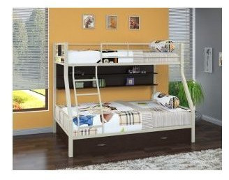 Двухъярусная кровать Гранада-1ПЯ, серый / Венге (Ясень шимо светлый, Серый)