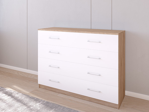 Комод 05/23 120х40х90 Сонома/Белый