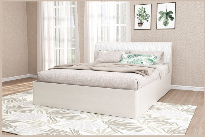 Кэт-6 Бодега/Caiman Белый Кровать 1,6 арт.033-М (Бодега/Caiman Белый)