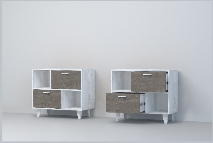 Эго Тумба Т-1 НГ (Камень Темный/Бетон Светлый)