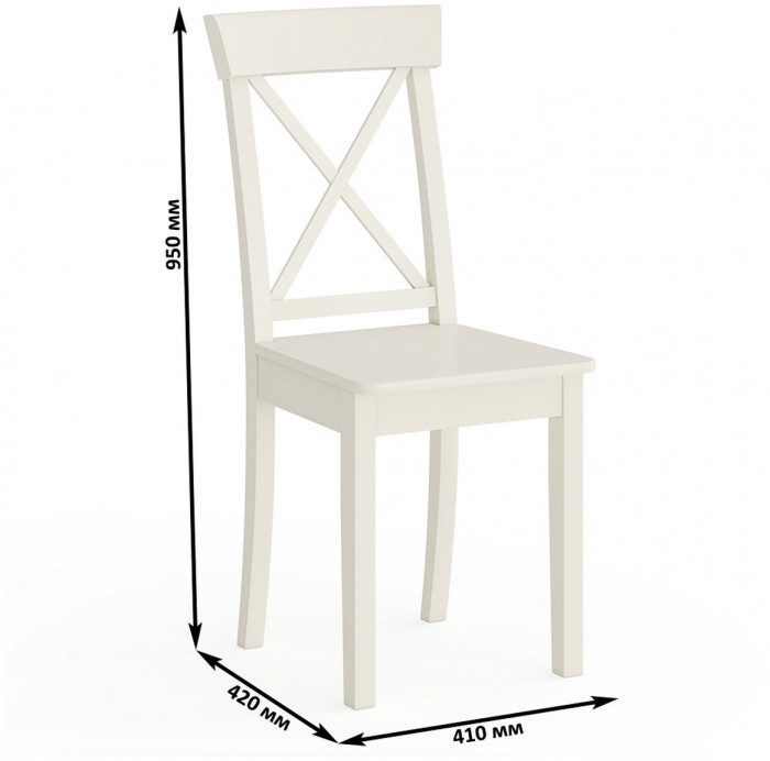 Четыре стула Мебель--24 Гольф-14 разборных, цвет слоновая кость, деревянное сиденье цвет слоновая кость, 41х42х95 см., от пола до верха сиденья 47 см.