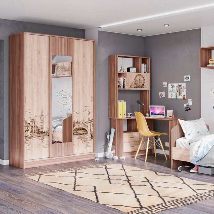 Орион стол угловой универсальный ясень шимо/дуб сонома