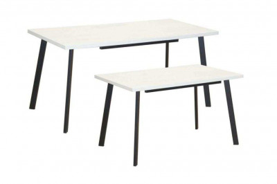 Стол обеденный Бэлфаст Черный / Бетон пайн белый