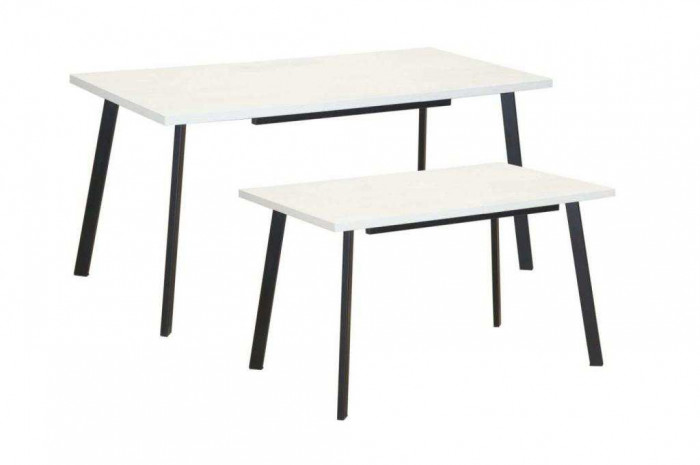 Стол обеденный Бэлфаст Черный / Бетон пайн белый