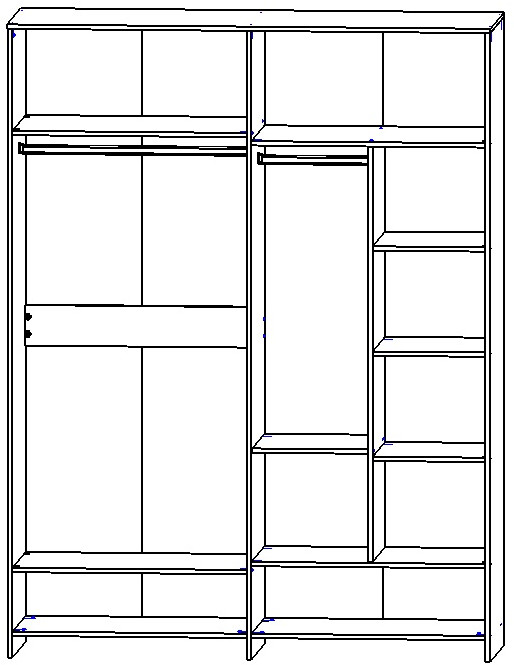 Шкаф для одежды 4-х дверный "Ривьера" - Канадский дуб арктик/Бетон спаркс