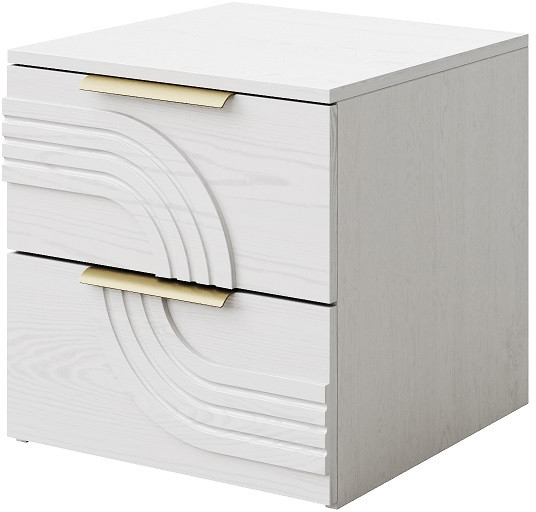 Прикроватная тумбочка "Монтиз" - Белый текстурный/Корунд джелато