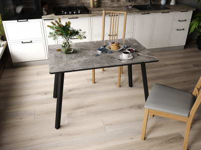 Стол обеденный Лофт 1100х700 фотопечать, Мрамор серый