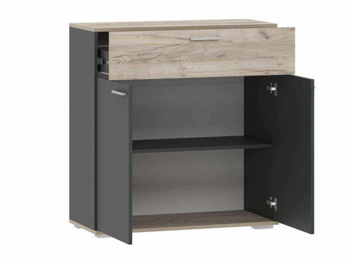 Прихожая Санти-4 Антрацит/Дуб крафт серый