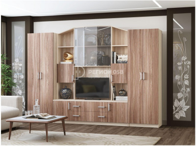 Гостиная Макарена-4 ЛДСП (Ясень шимо темный / светлый)