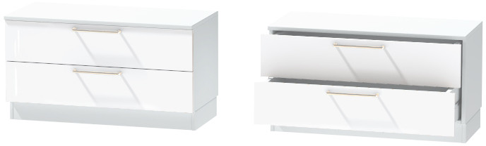 Тумба-5 прикроватная напольная "Иннэс-7", Белый/Белый глянец