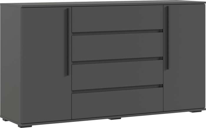 Норд Комод 2 двери 4 ящика (1600), Графит