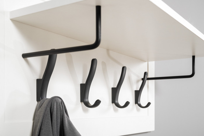 Остин Прихожая 44, цвет белый шагрень/дуб крафт золотой, ШхГхВ 160х41,9х210 см., универсальная сборка