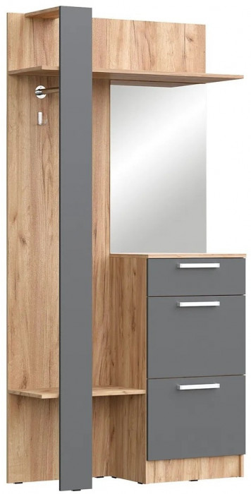 Мартина Вешалка комбинированная (Крафт / Графит)