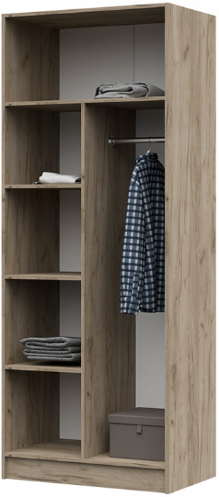 ШК 556 Бася ЛДСП шкаф с перегородкой дуб крафт серый/дуб крафт белый