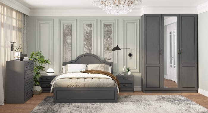 Спальня Апполия, набор 4, Графит/Лунный кратер